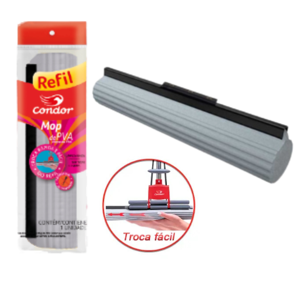 Refil Rodo Mágico Americano De Torcer Super Absorvente Mop Esfregão PVA Espuma Reposição Repor