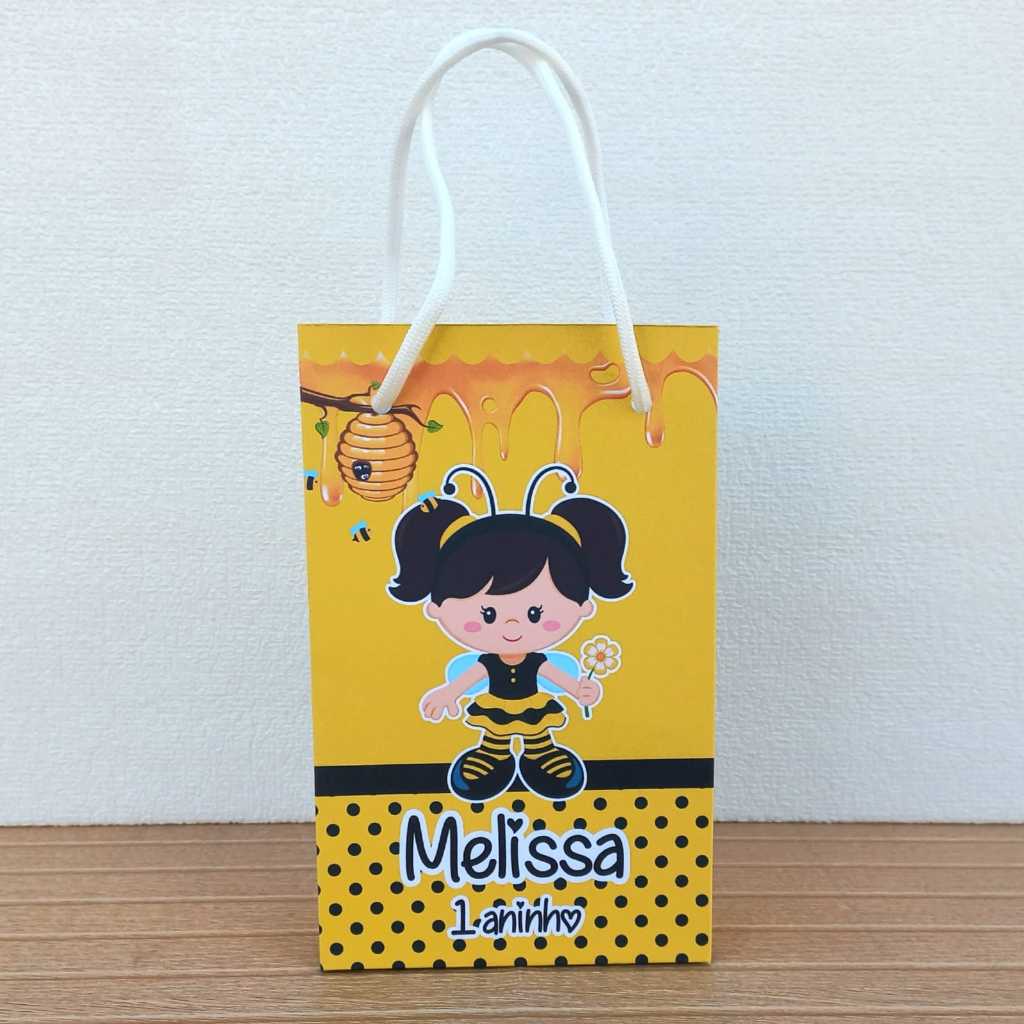 PEGUE E MONTE - Sacolinha Surpresa Personalizada Abelhinha Festa de Aniversário Lembrancinha