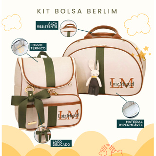 Kit Maternidade 2 Peças Bolsa e Mochila Personalizado Térmica Impermeável, Coleção Berlim em Oferta na Shopee