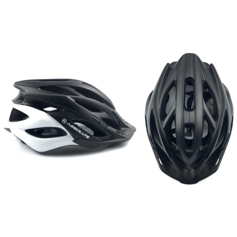 CAPACETE MTB WILD PRETO/BRANCO FOSCO COM LED ABSOLUTE 008195