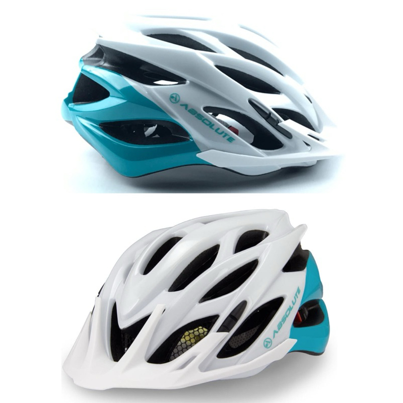 CAPACETE MTB MIA BRANCO/VERDE COM LED ABSOLUTE 000761