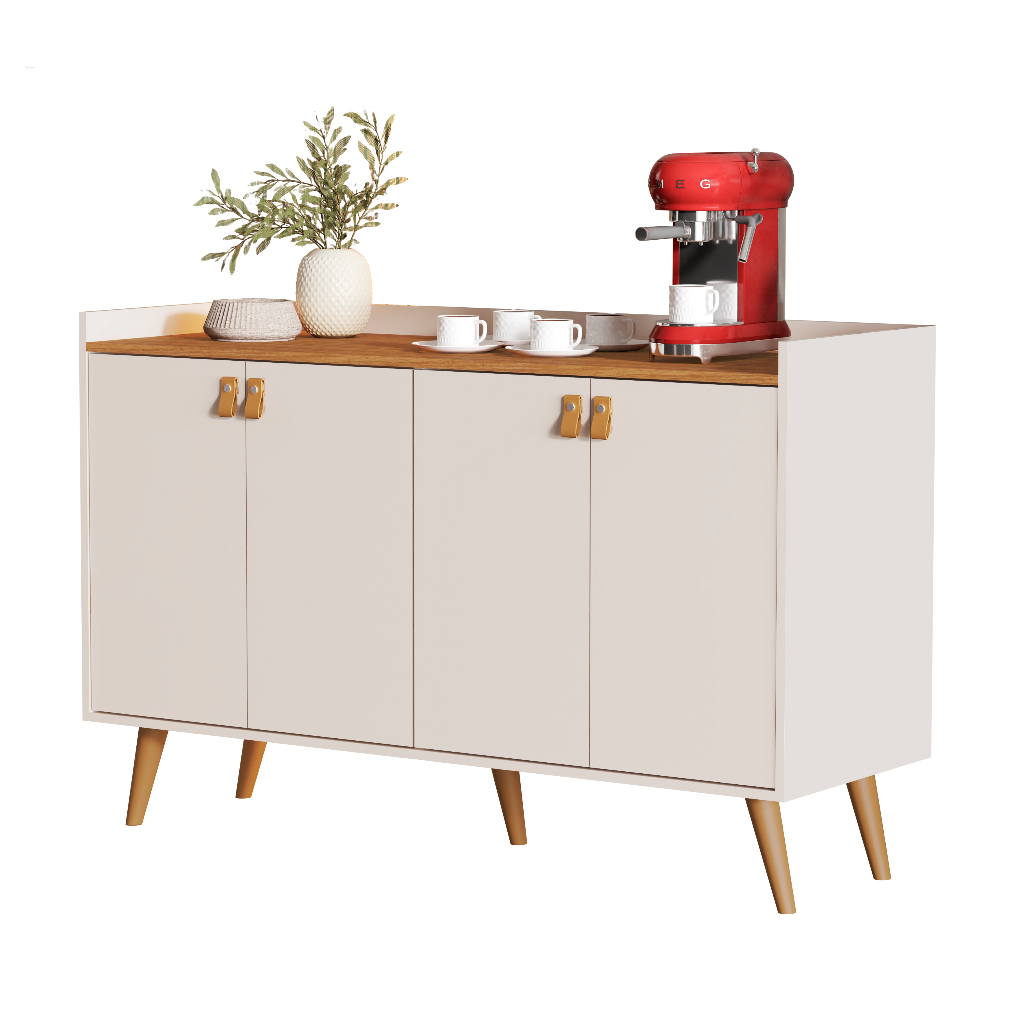 +Aparador Buffet Retrô Cantinho Do Café Decoração Sala De Jantar 2,3,4 Portas Luana Cores ...