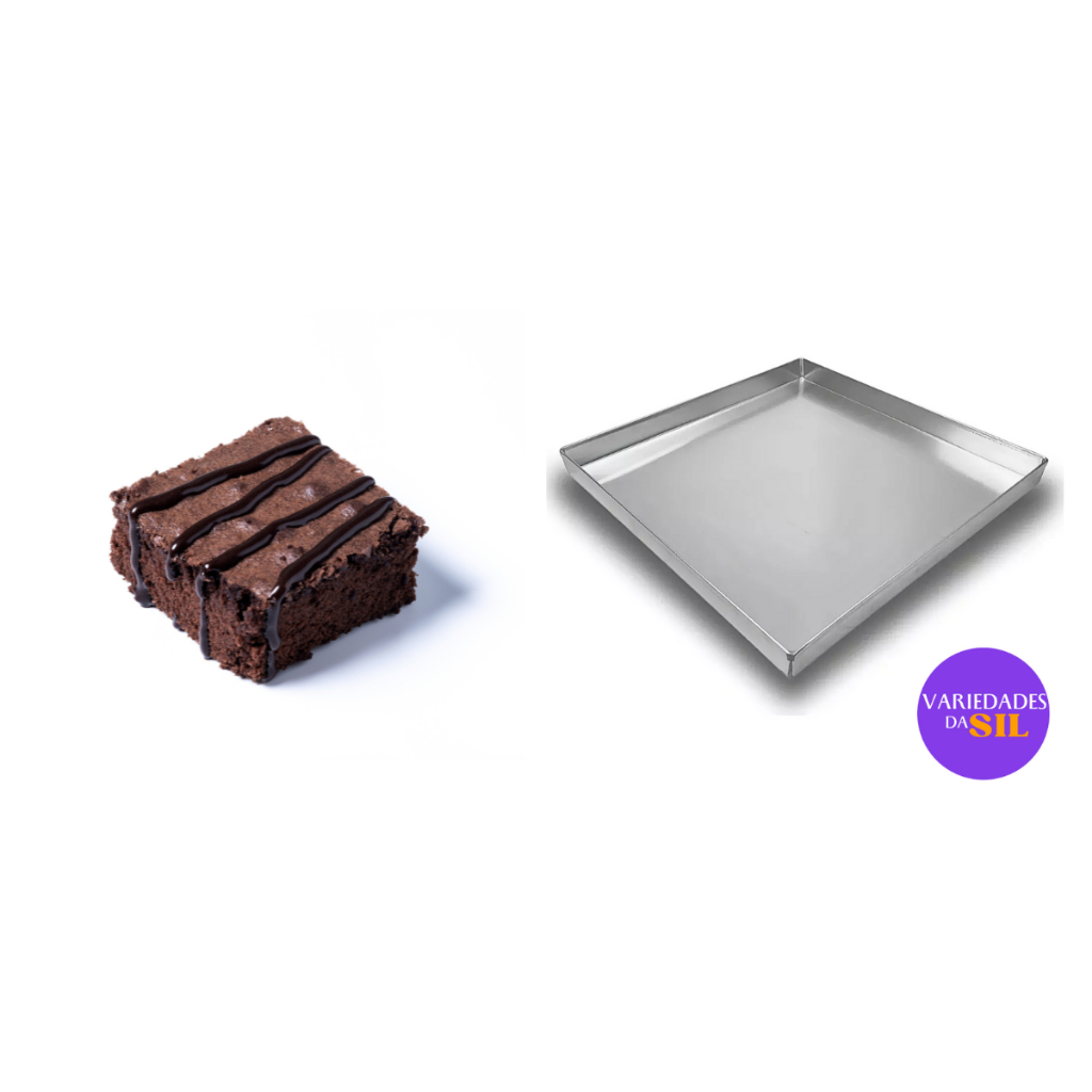 Kit 2 Assadeiras Quadradas Para Brownie/ Bolo - 20x20x3 cm  + 25x25x3 cm