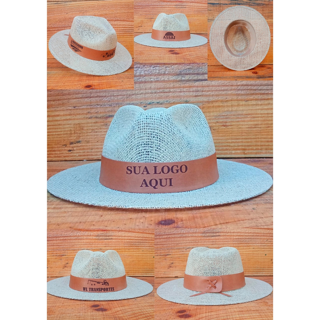 Kit 10 Chapéus Juta Agro e sua LOGO personalizado a LASER em Oferta na Shopee