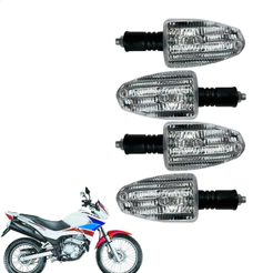 Pisca Seta Moto Para Nx4 Falcon 400 Cristal Jogo Kit 4 Unidades