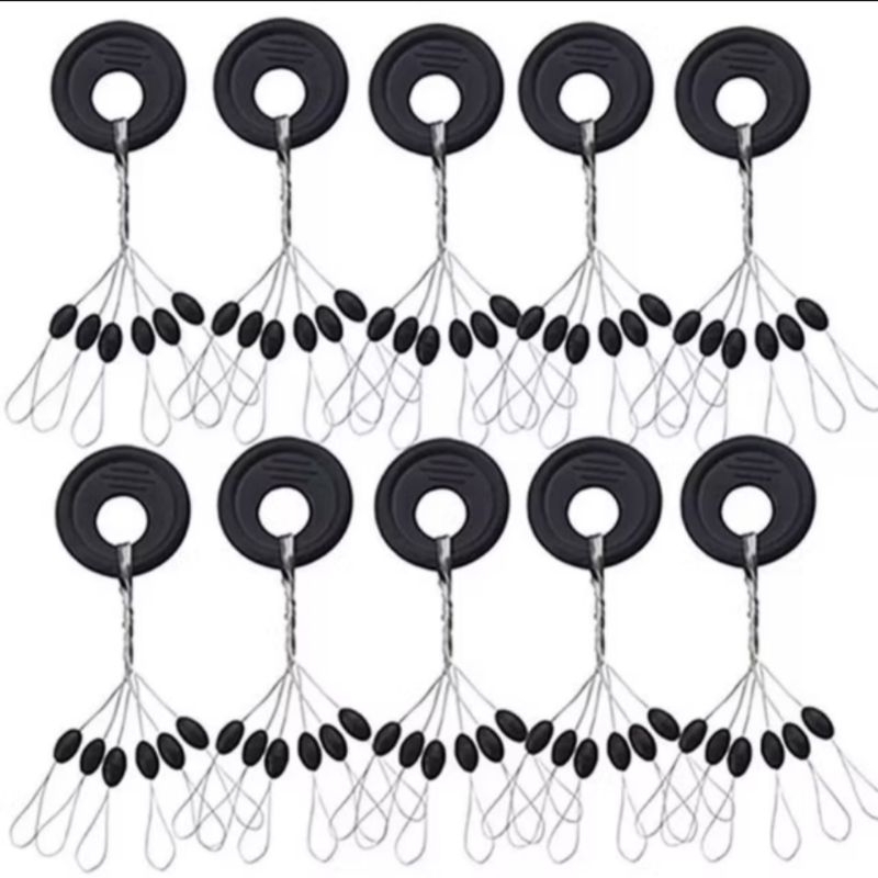 Stopper Para Pesca Kit 60/120 Unidades cor preto
