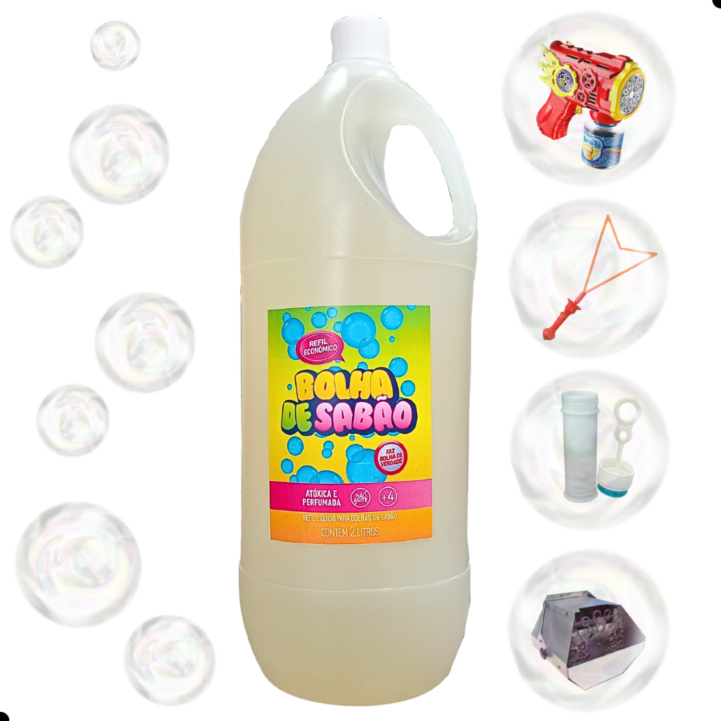 Refil Líquido Bolha De Sabão Gigante Bubble De 2 Litros brinquedo pistola espada bolinha de sabão