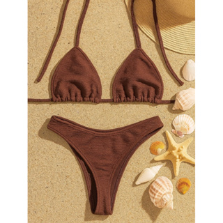 conjunto biquíni asa delta cortininha anarruga texturizado premium em Oferta na Shopee