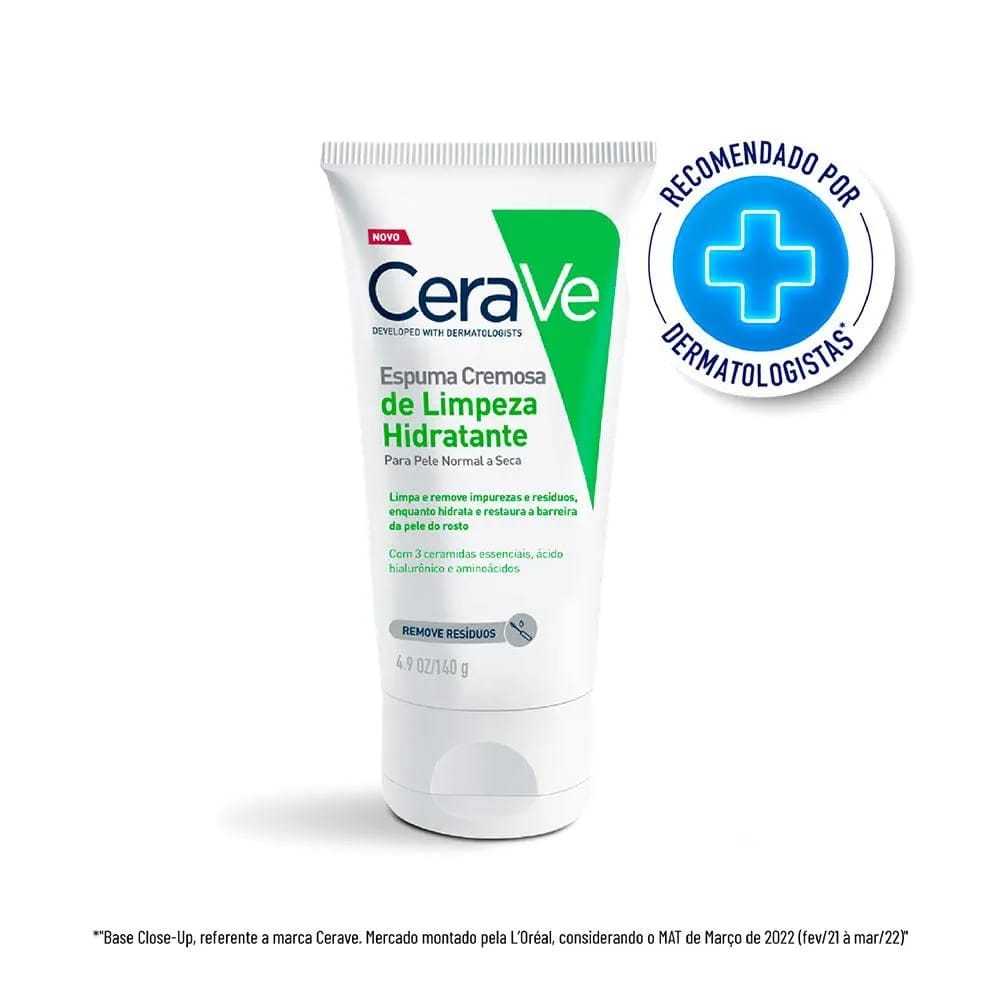 Cerave Espuma Cremosa de Limpeza Hidratante para Pele Normal a Seca 140g