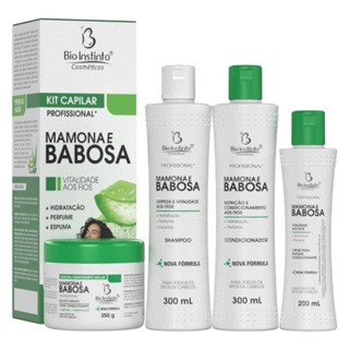 Kit capilar profissional Mamona e Babosa - 4 Itens Bio Instinto em Oferta na Shopee