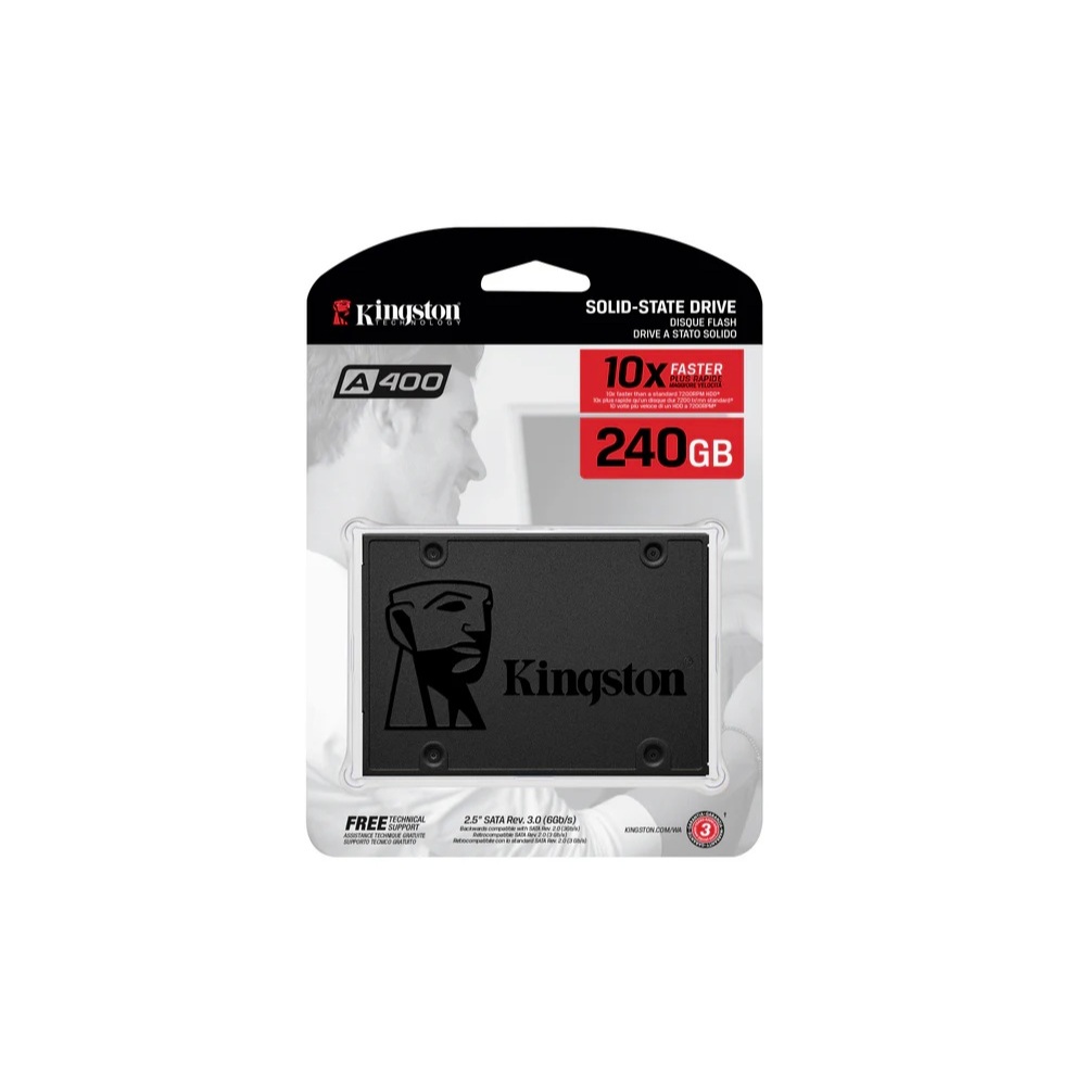 Kingston SSD 240GB Série A400 SATA 3  Disco Rígido Para Desktop e Notebook