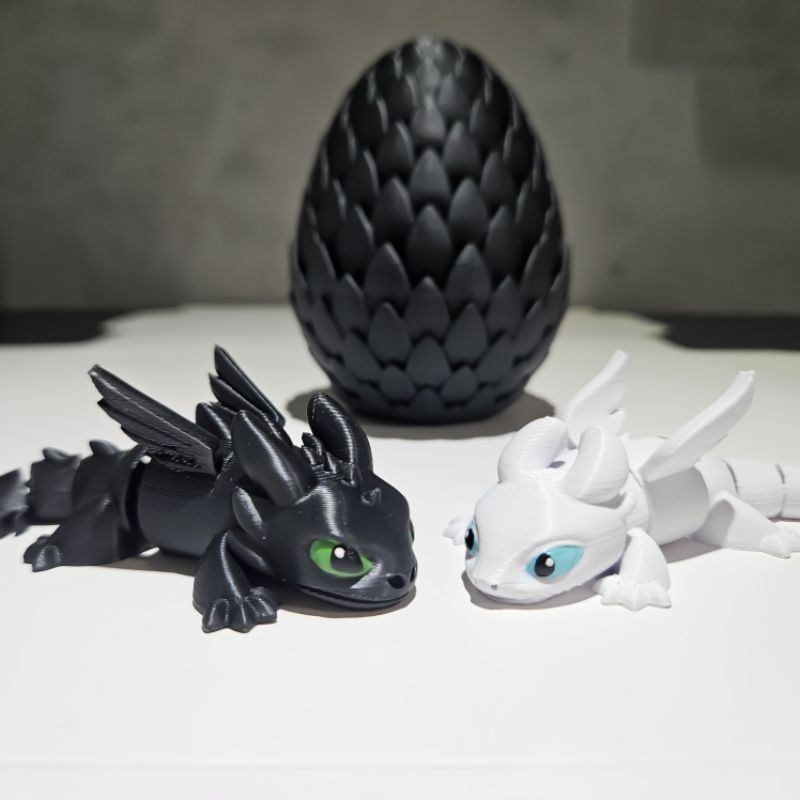 Ovo de dragão com 2 Dragões articulados miniaturas - Banguela e Fúria da Luz como treinar o seu dragão em Oferta na Shopee