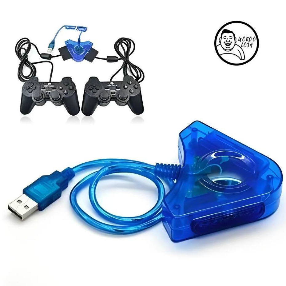 Adaptador Usb Duplo Para Controles Ps2 E Ps1 Ligue No Pc Cabo, adaptador ps2 para usb em Oferta na Shopee