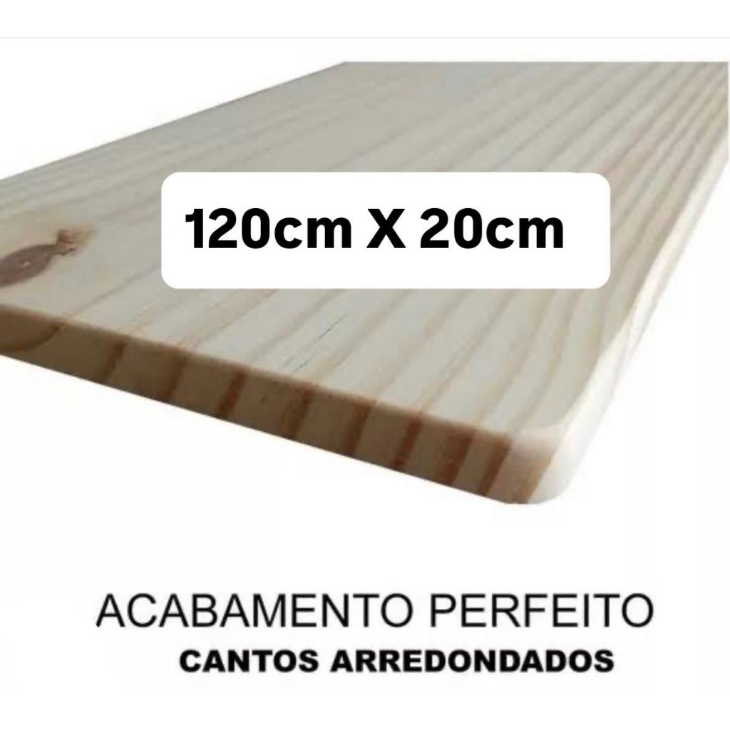Prateleira de madeira, pinus, tábua, prancha, 120cm x 20cm