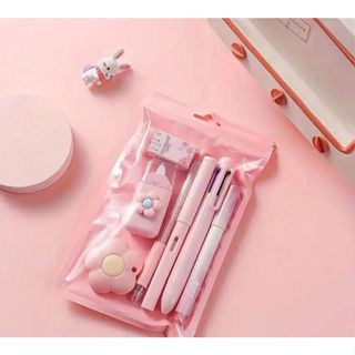 Kit de Papelaria Completo Kawaii com Canetas, Lápis, Borracha, Marcador e Estojo – Meninas Lindo Aulas em Oferta na Shopee
