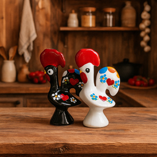 Mini Galo Português de Cerâmica Galinho Pintado à Mão Artesanato Decorativo Símbolo de Sorte e Fé em Oferta na Shopee