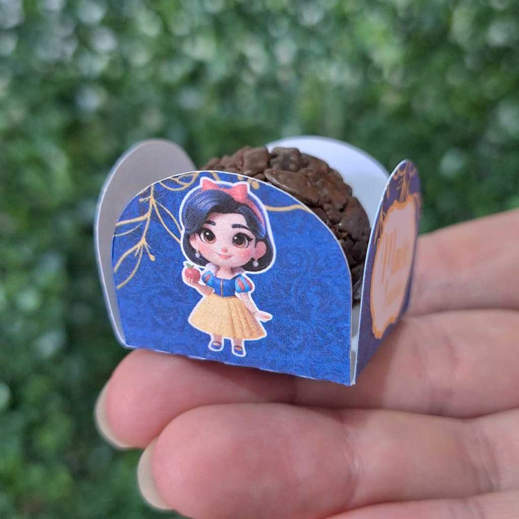 Forminhas para Doces Personalizado Princesa Branca de Neve para Aniversario - Forminha Brigadeiro - Festa Infantil