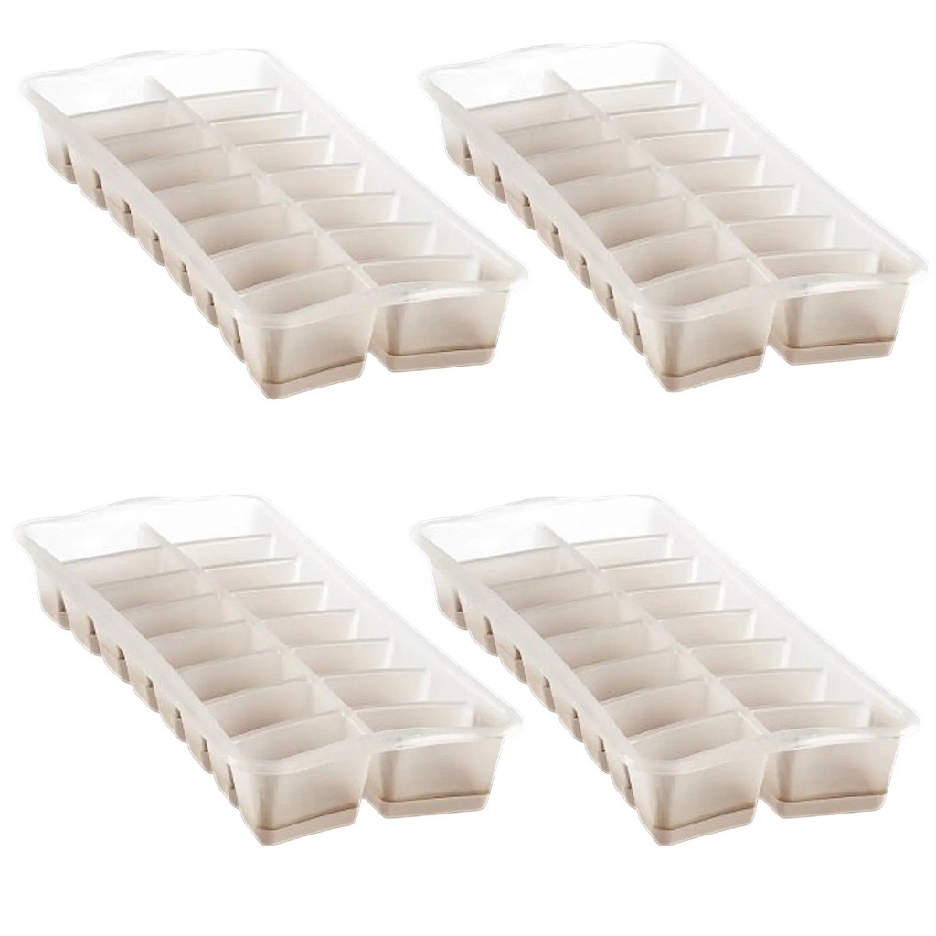 Jogo 4X Forma de Gelo Silicone Para 16 Cubos Forminhas Solta Fácil Sanremo