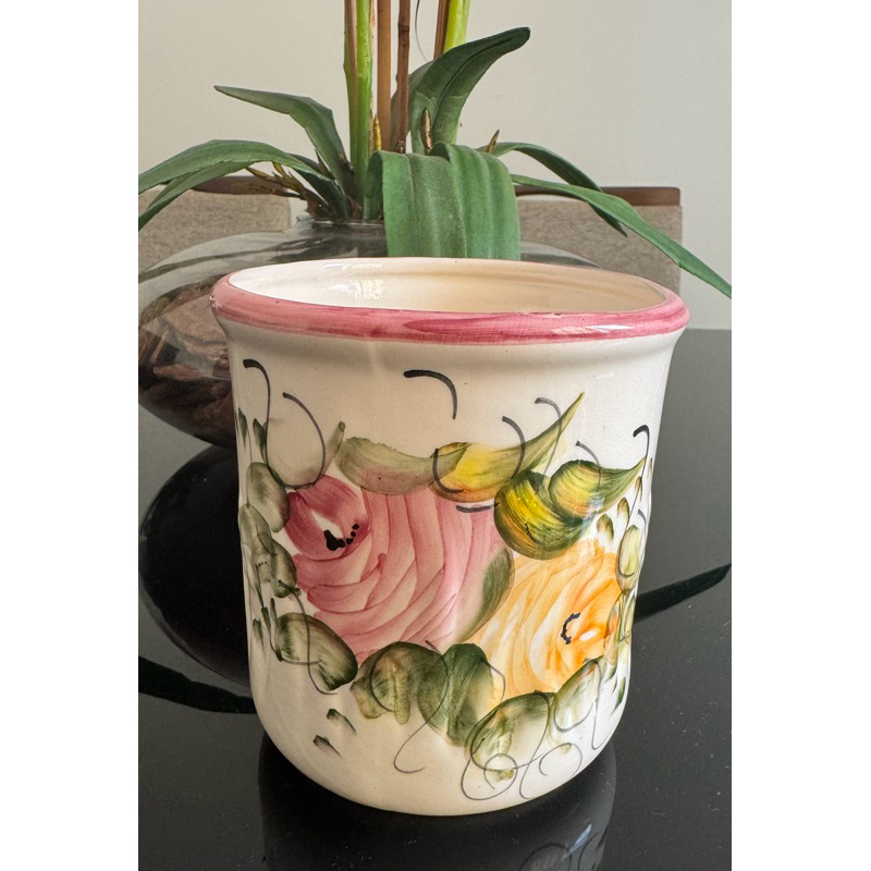 Pote Porta Talher Organizador Utensílios em Cerâmica Pintado a Mão em Oferta na Shopee