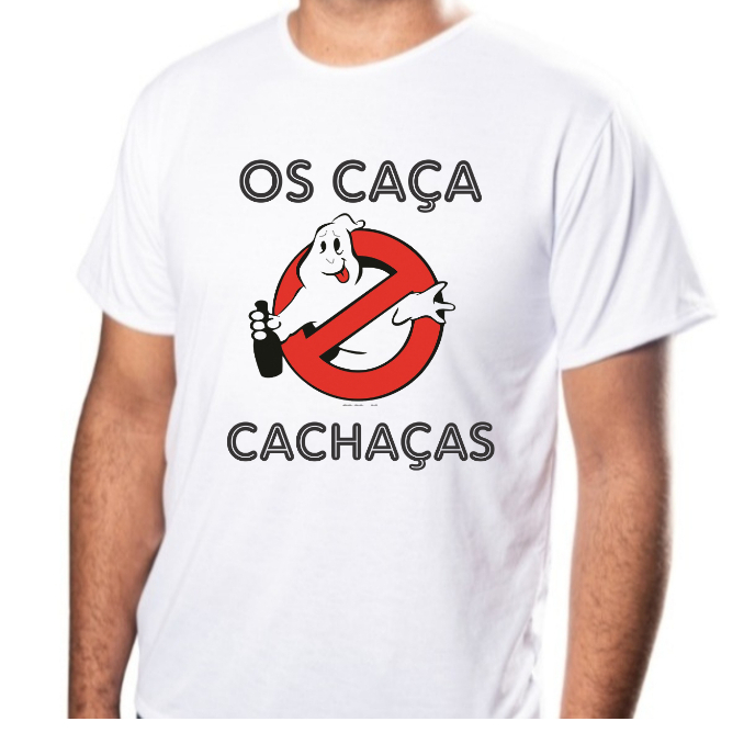 Camiseta Masculina Estampa Os Caça Cachaças Camisa 100% Poliéster