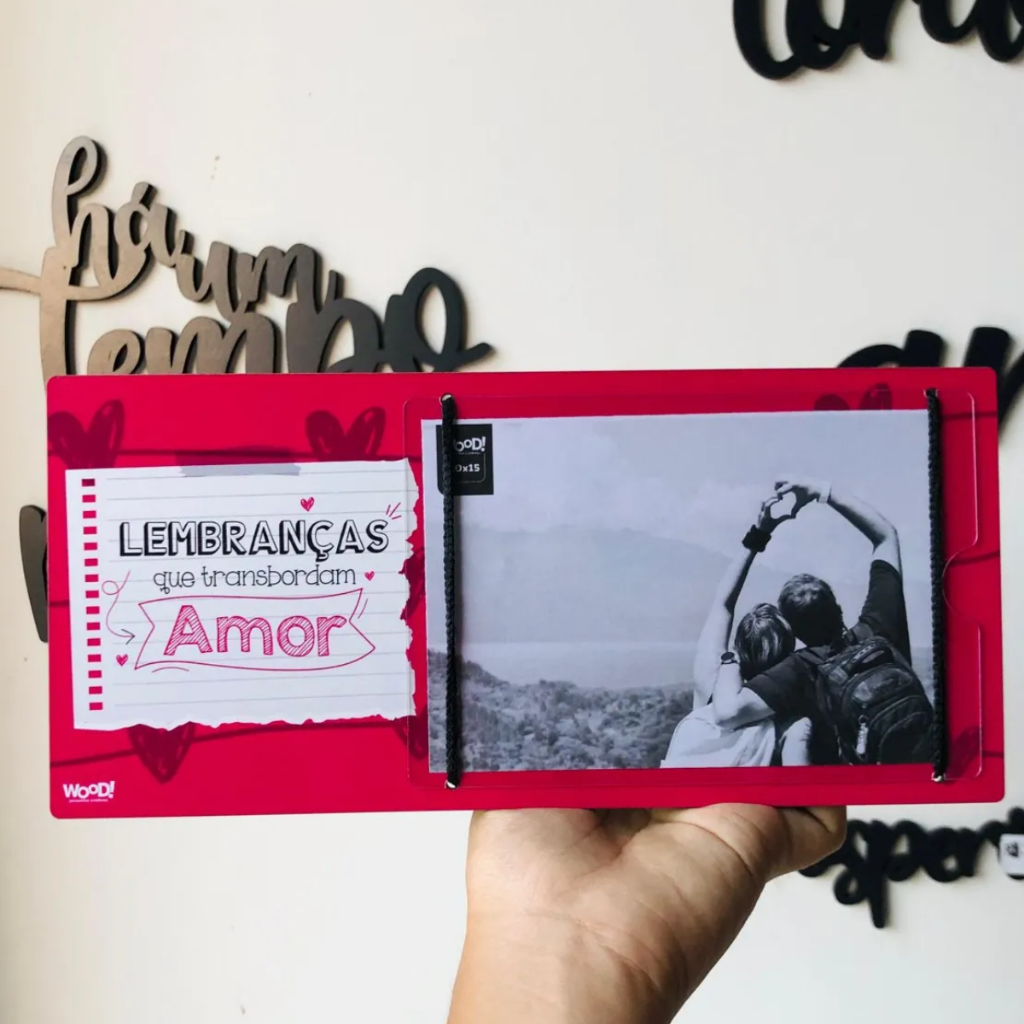 Porta-retrato horizontal foto 15x10 foto casal namorados amigos dia dos pais lembranças amor wood