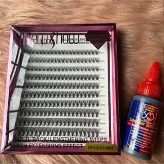 Cílios new show mix 20P-0.10-D MIX 9-14mm e Cola para Extensão de Cílios 30 Sec Salon Pro 30ml em Oferta na Shopee