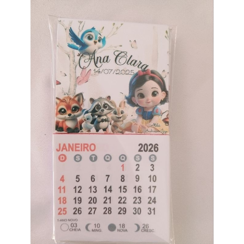 lembrancinhas de aniversário personalizada imã de geladeira com calendário 2026