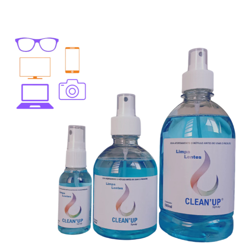 Limpa Lentes Clean`Up 50ml, 250ml, 500ml Para Óculos Celular Computador Tablet