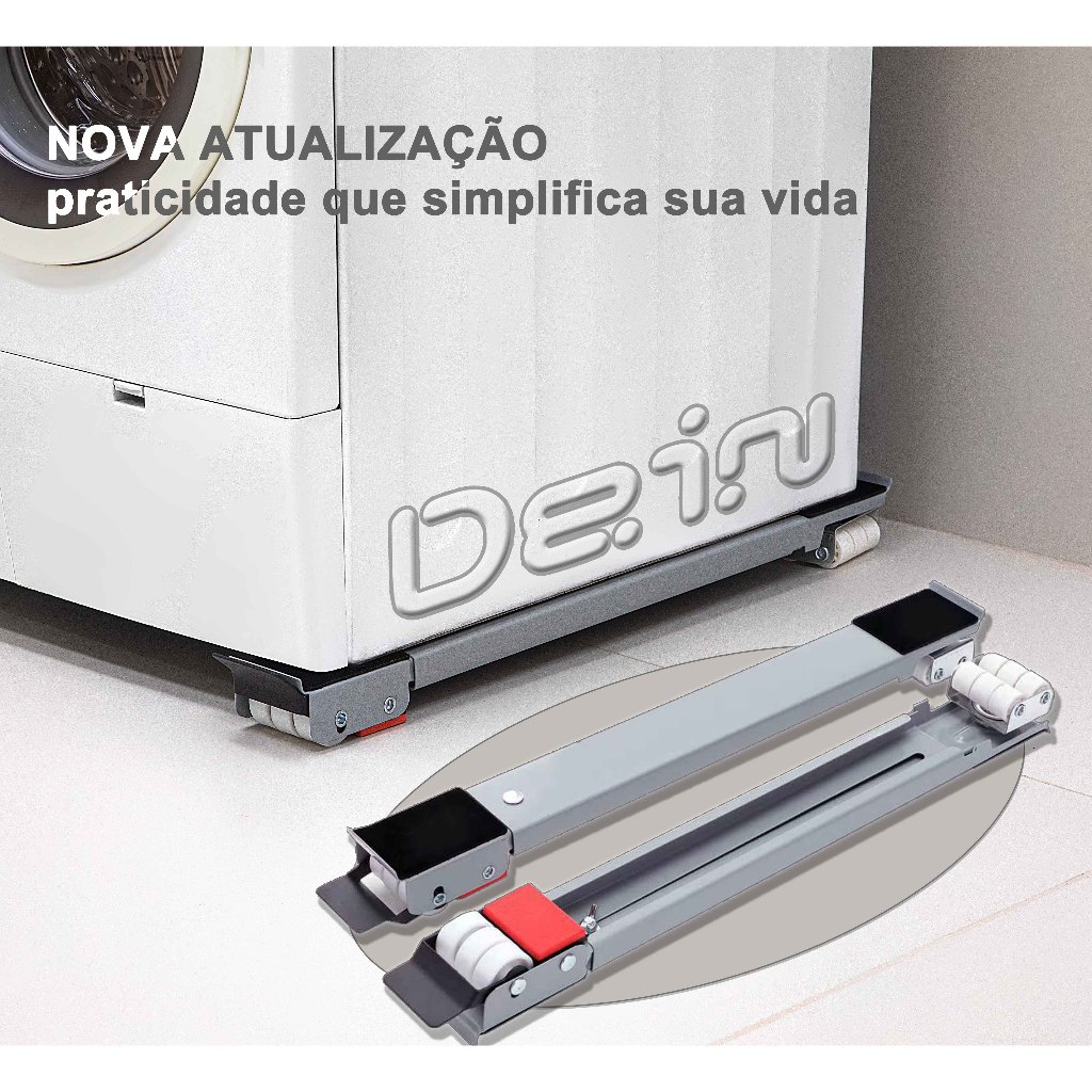 Suporte De Base Com Rodinha Para Geladeira Fogão Máquina Lavar Lousa Base Carrinho até 200...