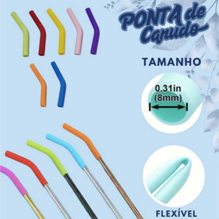 Ponta de Canudo de Silicone Reutilizável TAMANHO 8 MM em Oferta na Shopee