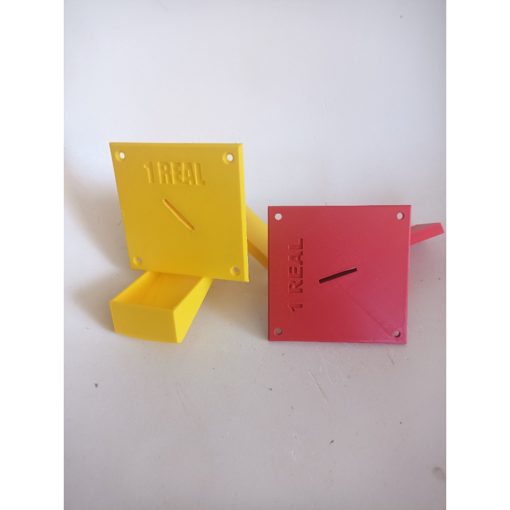 Kit de Peças Impressas em 3D – Separador de Moedas (R$1) + Moldura para Display LCD 16x2