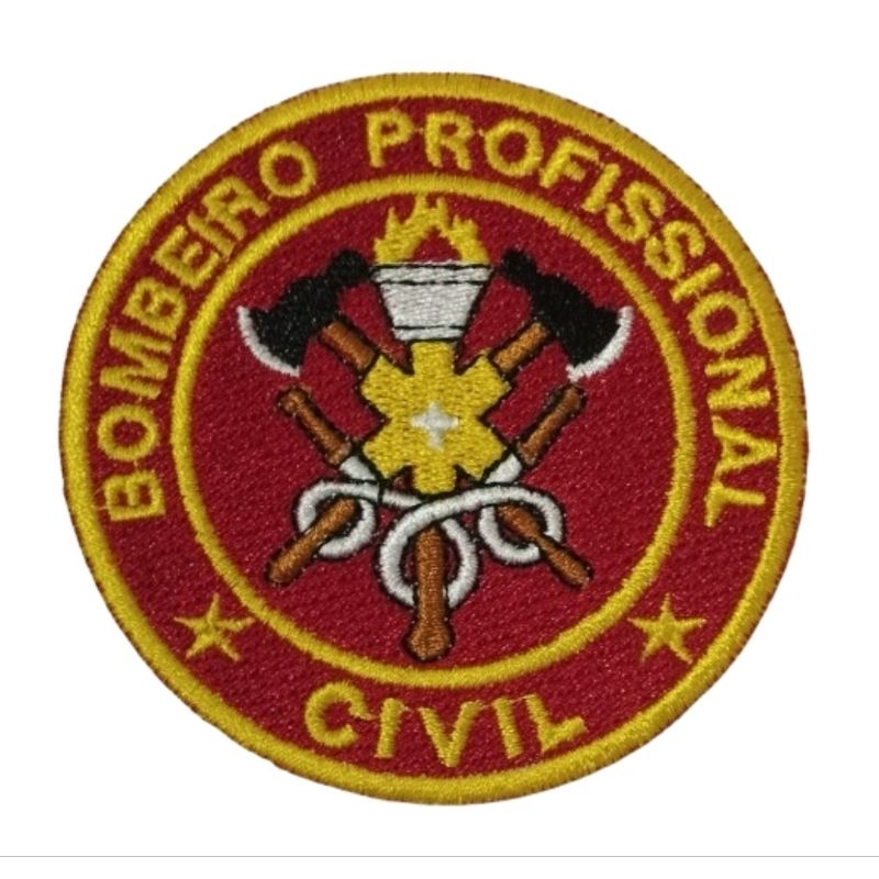 Logo B.P.C "verm./amarelo" ( Patch bordado com termocolante ). em Oferta na Shopee