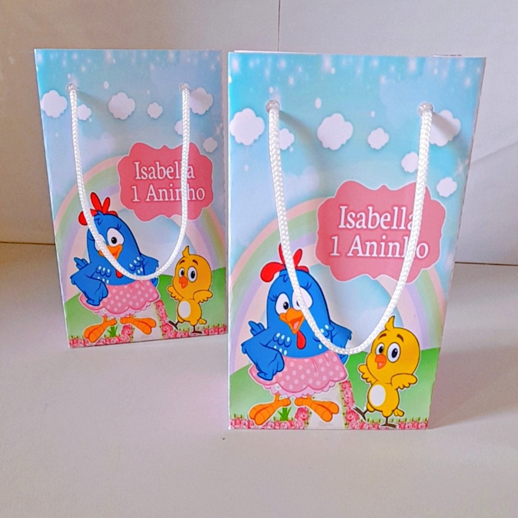 Sacolinha Surpresa Galinha Pintadinha Personalizada  Pegue e Monte Lembrancinha Festa Infantil