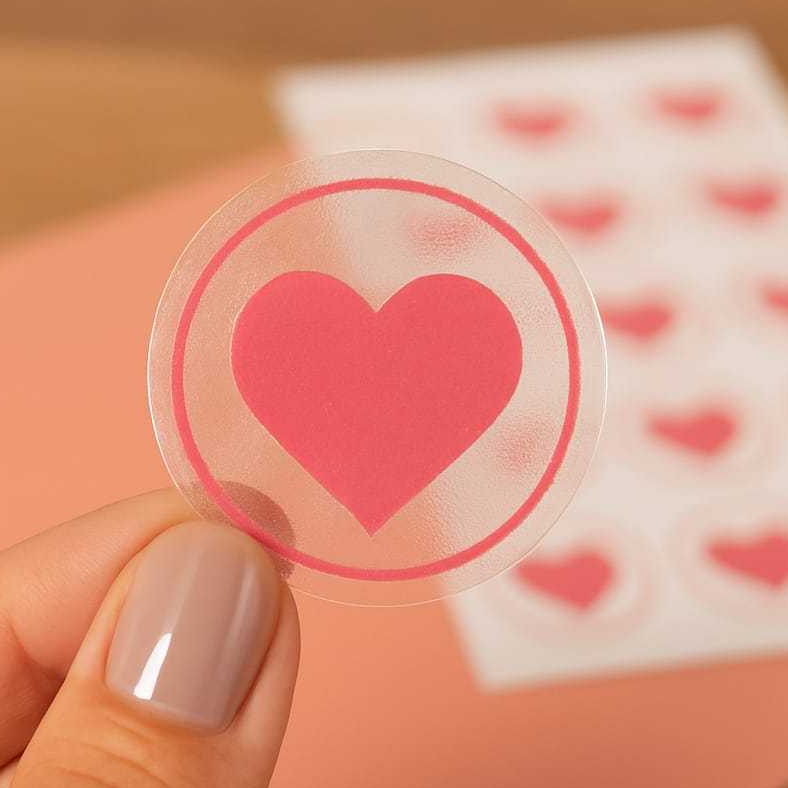 Etiqueta Adesiva Transparente 3x3cm I Adesivo Coração I Embalagem Lacre em Oferta na Shopee