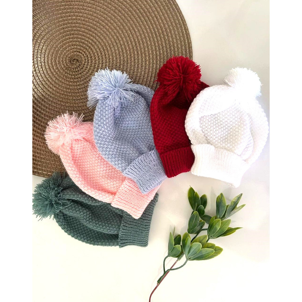 Touca / Gorro bebê Criança em tricot super macio 0 A 12 meses