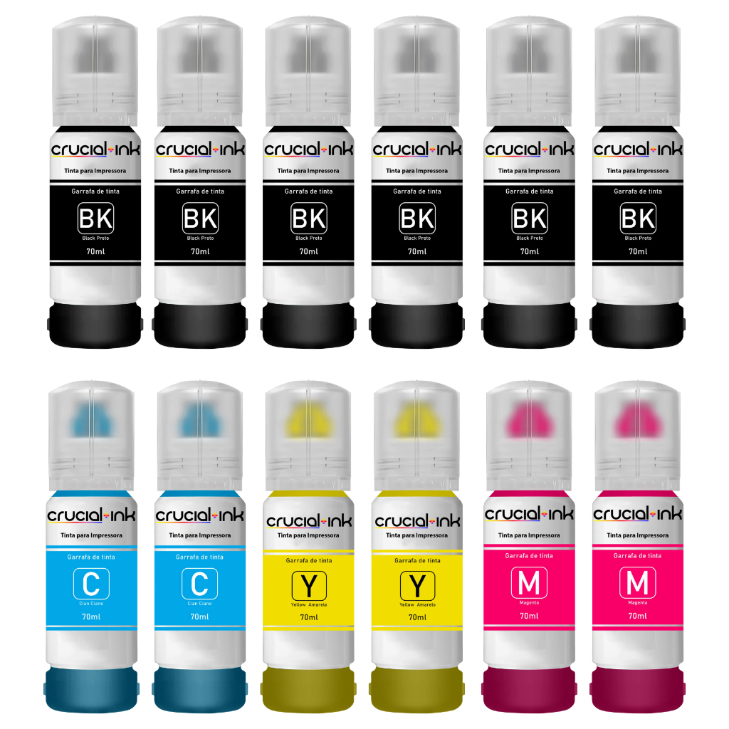 Kit 12 Refil Compativel Para  Epson   L3110 L3250 L3150 L3210 L5590 L1250