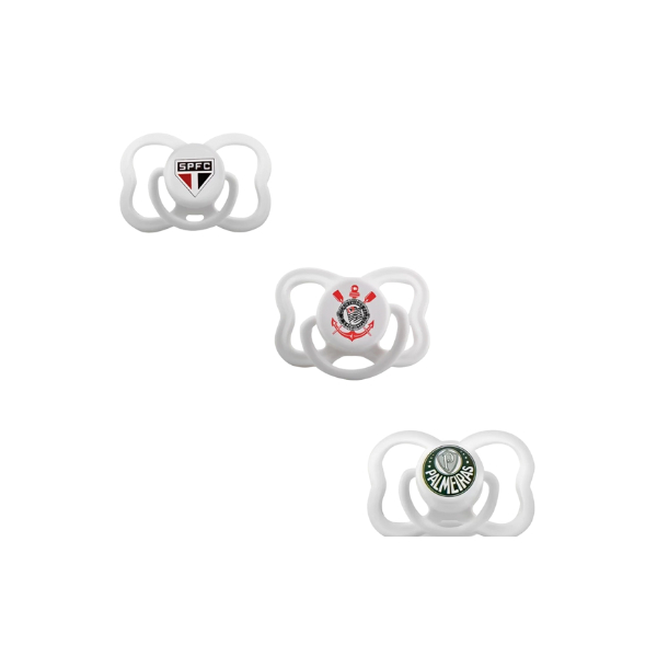 Chupeta Times Tamanho  1 ou 2 Ortodôntico - Kids Gol Nova Embalagens