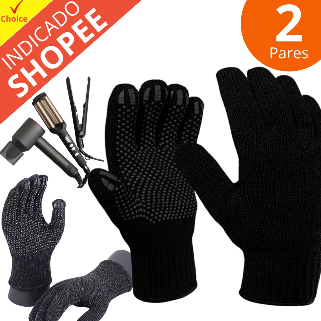2 Luvas P/ Salão Para Fonte De Calor Chapa/secador/babyliss 2 pares