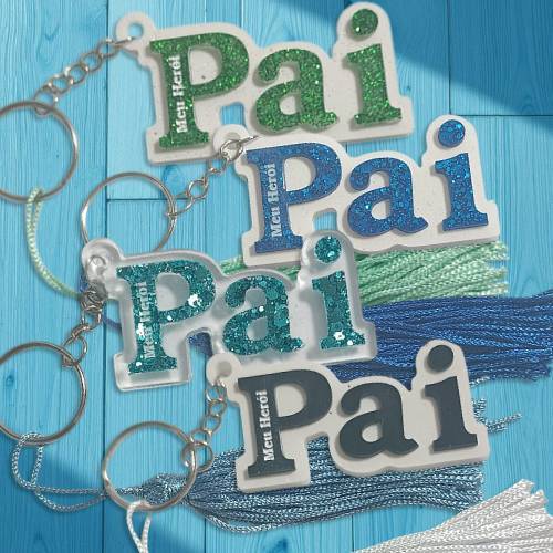 Chaveiro 3D. Resina. Personalizado:Mimo, Presente, Brindes e Lembrancinha Artesanal. Dia dos Pais