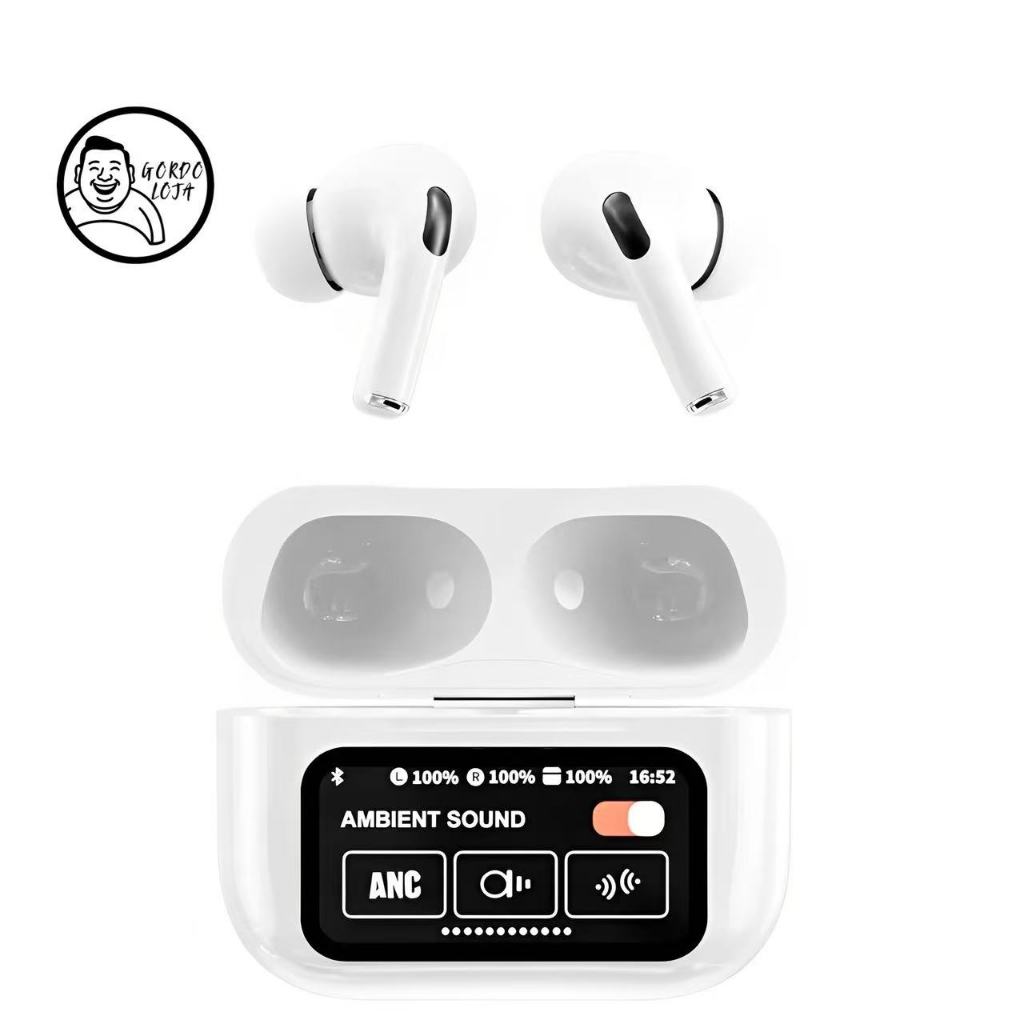 A9 Pro Touch Screen ANC Fones De Ouvido Sem Fio TWS Ruído Cancelando O Fone Bluetooth 5.3 Suporte APP
