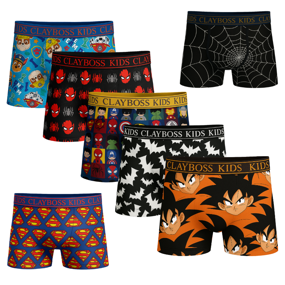 Kit 20 Cueca Box Boxer Infantil Menino De Personagens | Cuequinhas De Microfibra Multicoloridas