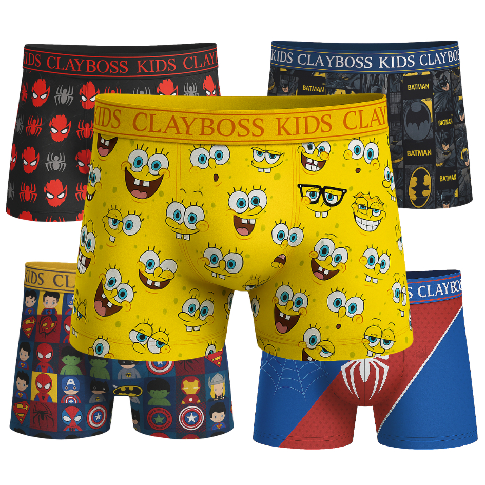 Kit 10 Cueca Boxer Infantil Menino De MICROFIBRA Personagens Multicolorida Cuecas Box