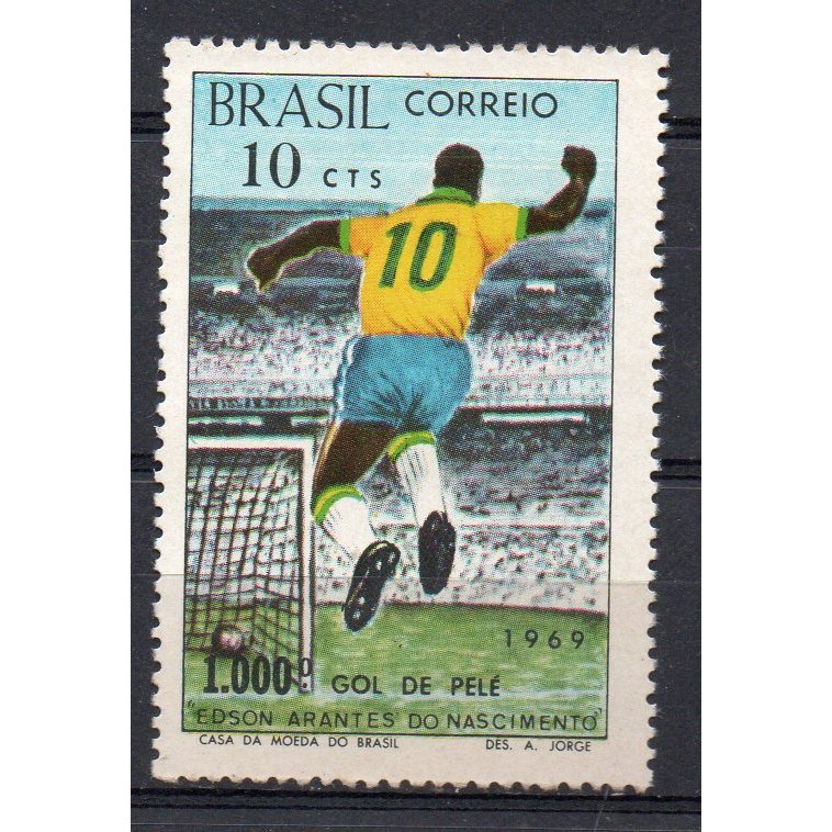 SELO MILESIMO GOL DE PELÉ FUTEBOL 1969 - NOVO