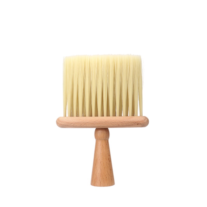 Espanador Vassoura Feito Em Madeira para Barbearia Barbeiro Remover Resto de Pelos de Cabelo