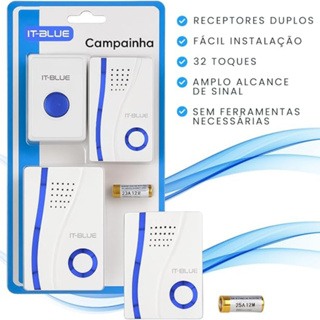 Campainha Elétrica Sem Fio para Casa IT-Blue SD-177A – Kit com Dupla Campainha em Oferta na Shopee