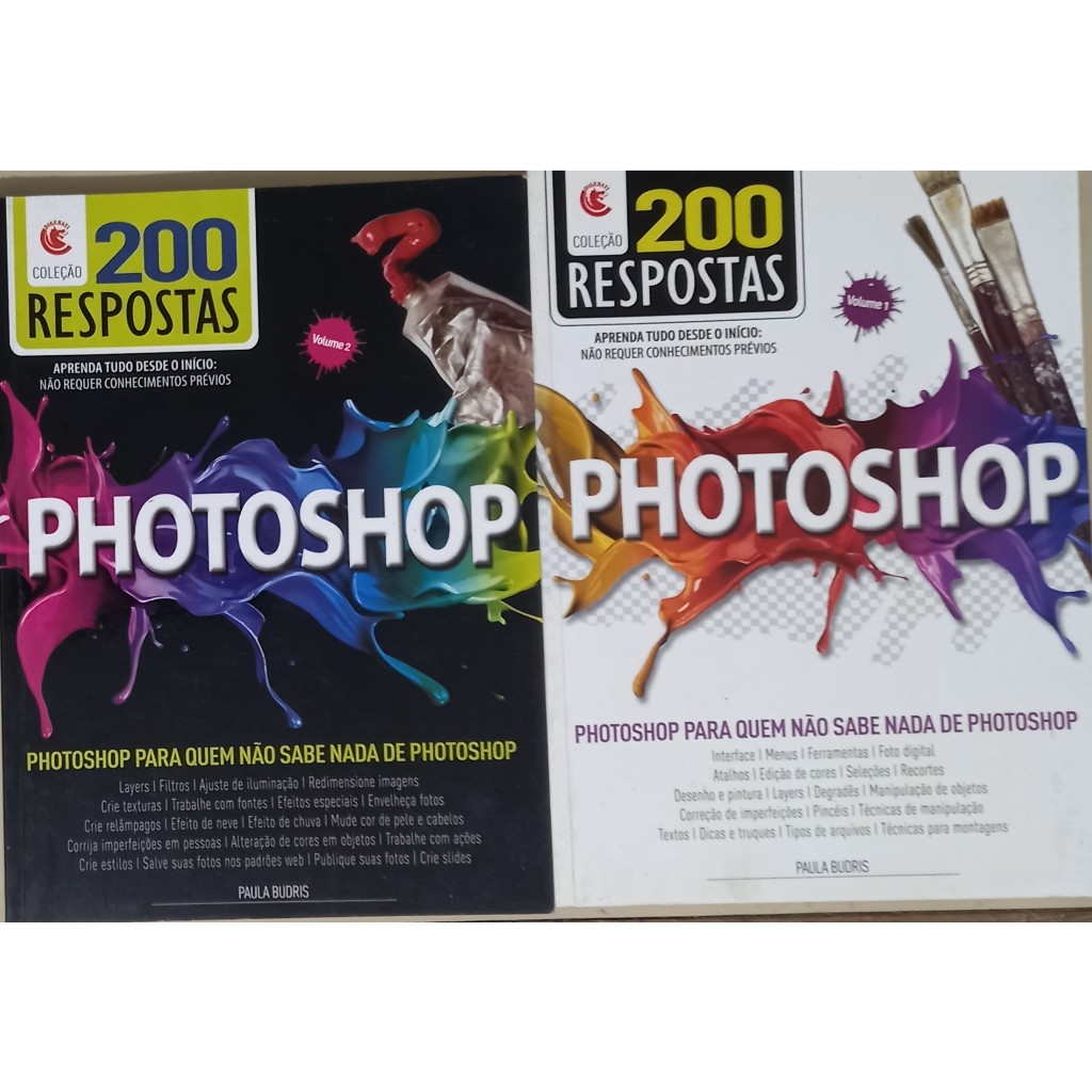 Livro Revista  - Coleção 200 respostas Photoshop - Volume 1 e 2
