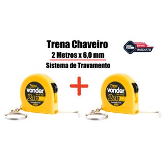 Trena Chaveiro de Aço Fita Métrica 2 Metros x 6,0 mm Vonder em Oferta na Shopee