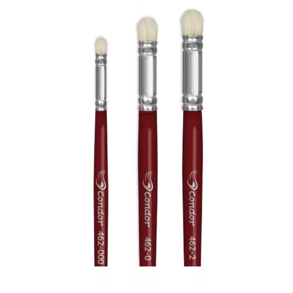 Kit 3x Pincel Pitua Condor 462 Luz Seca Numeros: 000, 0 e 2