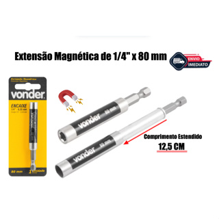Extensão Magnética de 1/4" x 80 mm Estendida 12,5 cm - Vonder em Oferta na Shopee