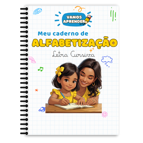 Vamos Aprender - Minha Apostila de Caligrafia e ALFABETIZAÇÃO 64 atividades Letra Cursiva